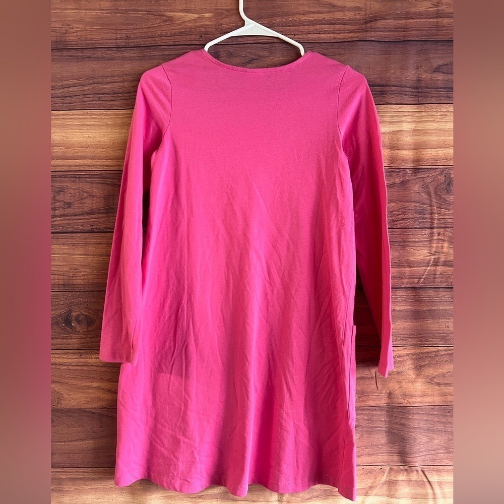 Hanna Andersson Girls Pink Dog Pocket Long Sleeve Knit Dress Size 150 US 12 NWT - Picture 4 of 4